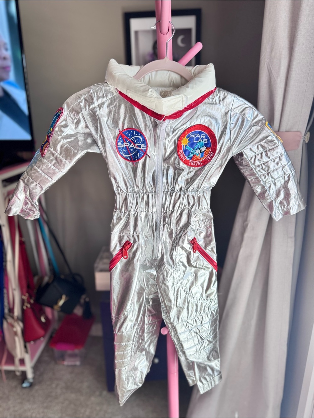 Space Costume Jumpsuit with Red Trim